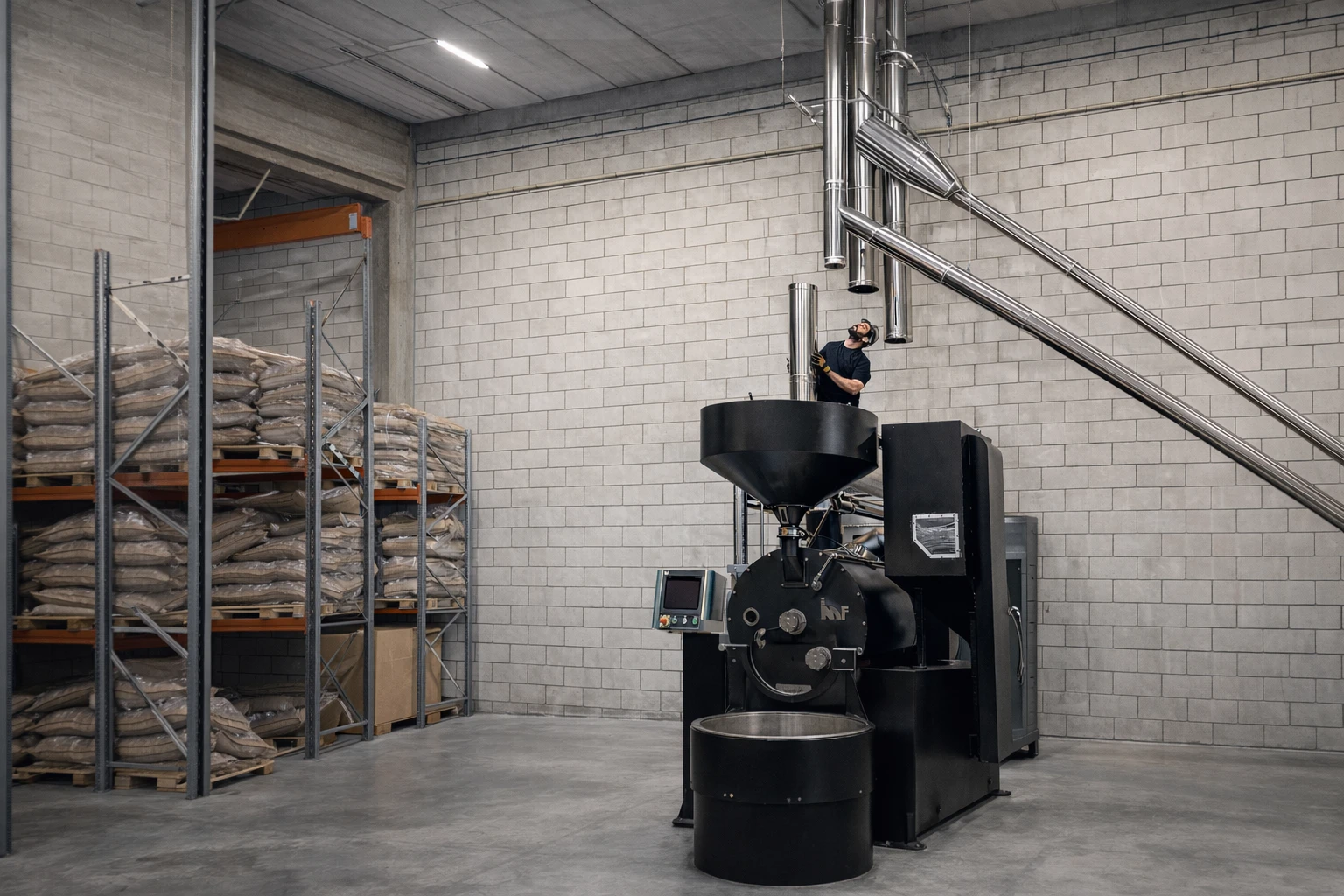 Professional coffee roastery infrastructure